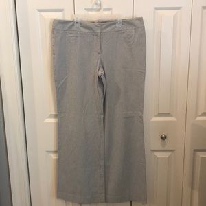 Loft black seersucker trousers